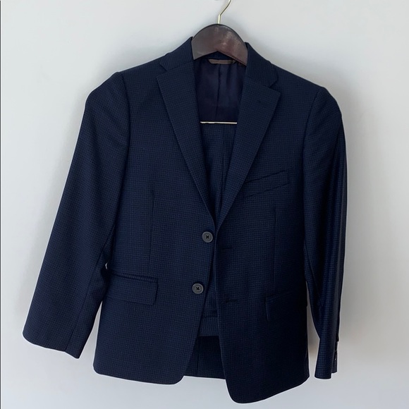 Michael Kors Boys Blue Checked Suit #C0062